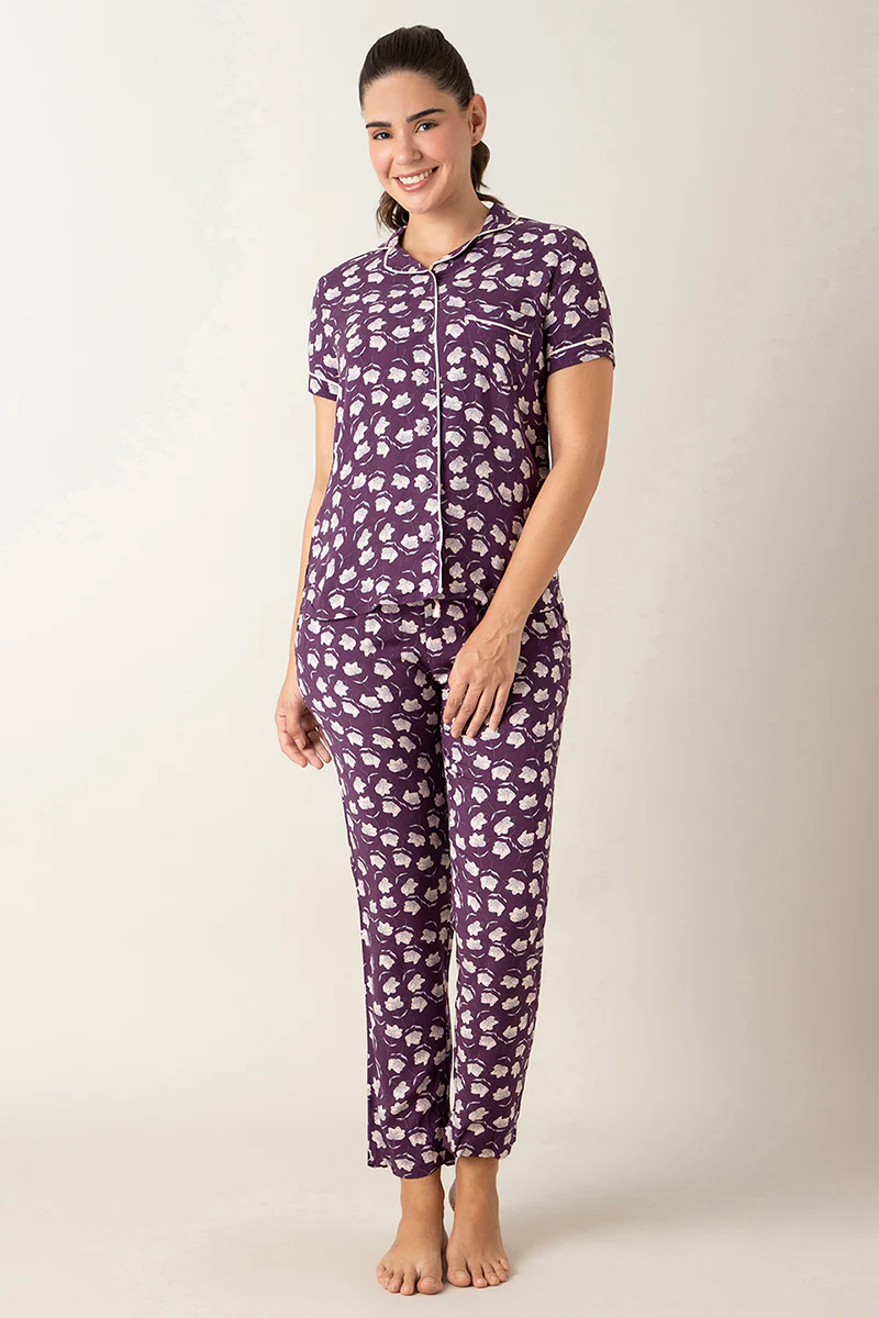 Half Sleeves Sleep PJ SetShadow Floral Print