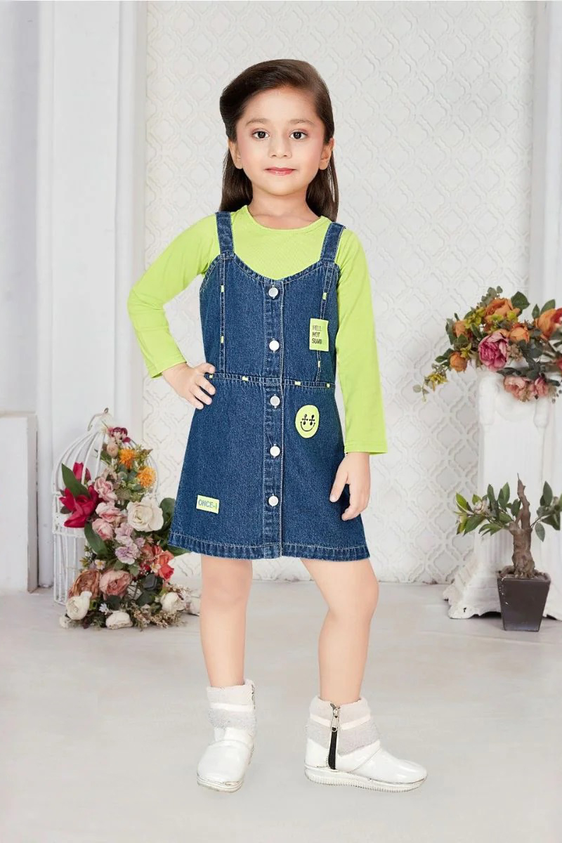 Denim Pinafore Style Girls Midi
