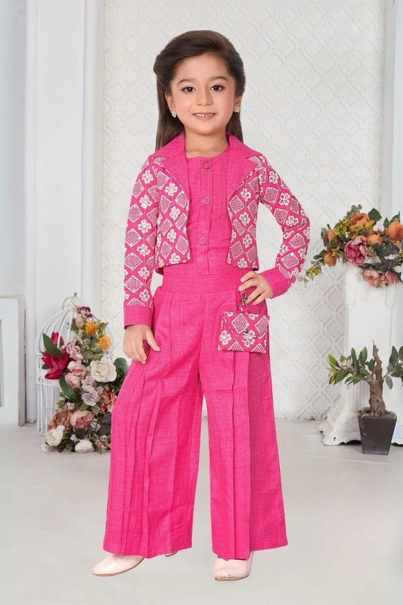 Palazzo Western Set with Embroidered Jacket