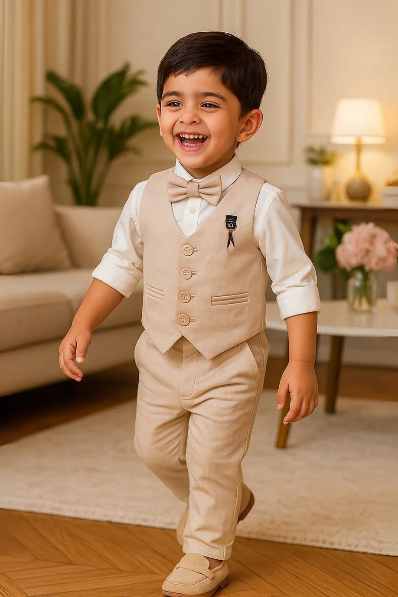 Peach Party Wear Set for Boys