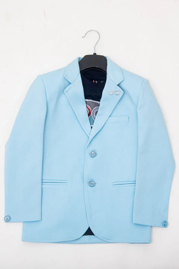 Sky Blue Party Wear Blazer for Boys